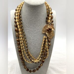 Vintage Strand of Browns and Golds Art Deco Necklace